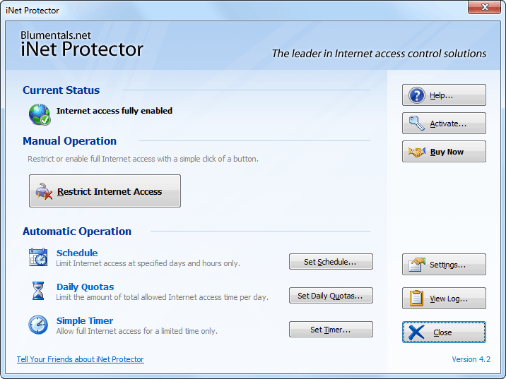 Click to view iNet Protector 4.7 screenshot